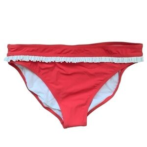 Profile by Gottex Women’s Red White Ruffled Bikini Bottom Size 10 NWT